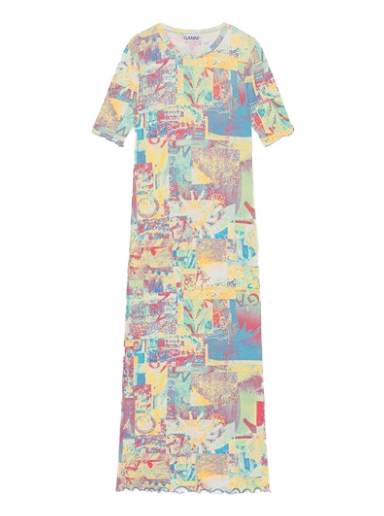 Printed Rib Jersey Maxi Dress