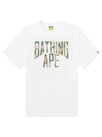 BAPE Layered Line Camo College T-Shirt 001TEJ801030M-WHT