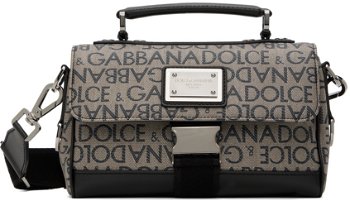 Dolce & Gabbana Taupe Jacquard Messenger Bag BM2038AJ705