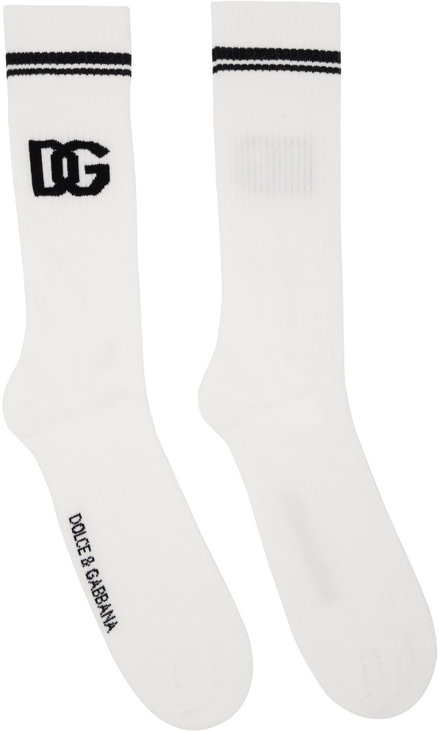 White 'DG' Socks