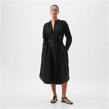 GAP Dresses Longsleeve Linen Maxi Dress Black 857614-00