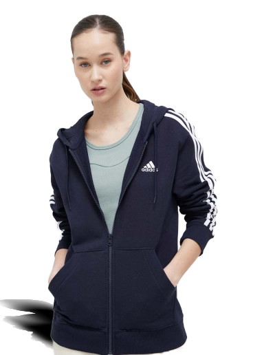 Essentials 3-Stripes French Terry Regular Full-Zip Hoodie