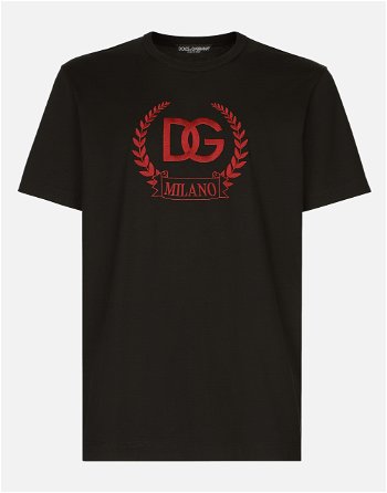 Dolce & Gabbana Cotton T-shirt With Dg Milano Logo Embroidery G8PE3ZG7J5YN0000