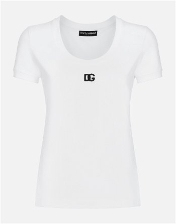 Dolce & Gabbana Jersey T-shirt With Dg Logo F8U71ZFUEEYW0800