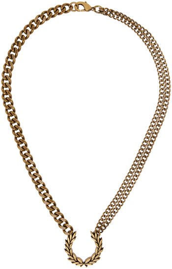 Fred Perry Double Chain Laurel Wreath Necklace MS4713-480