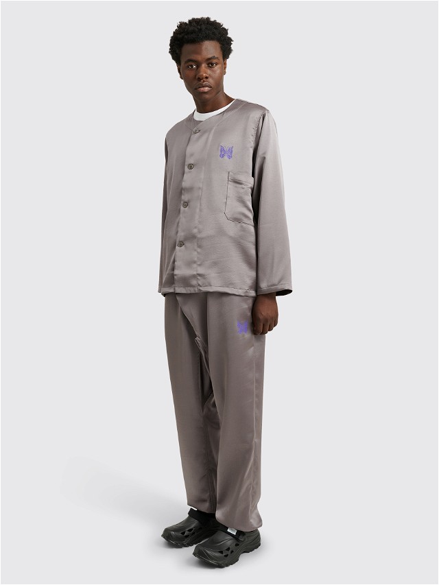 Poly Sateen Pajama Set Charcoal Grey