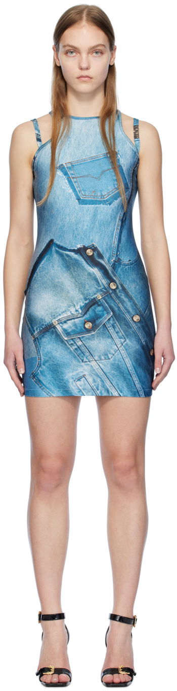 Versace Jeans Couture Blue Printed Minidress E76HAO944_EJS278