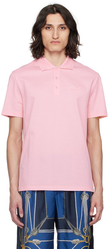 Versace Pink Milano Stamp Polo 1013906_1A10623
