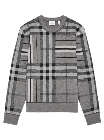Burberry Check And Stripe Wool Jacquard Sweater 8058796