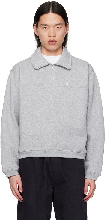 Stüssy Gray Half-Zip Sweater 118539