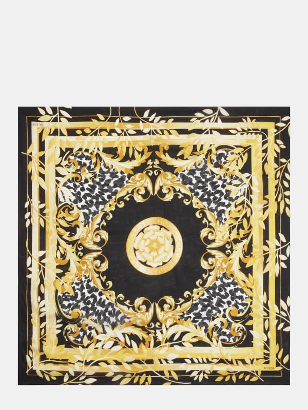 Baroque-Print Silk Foulard
