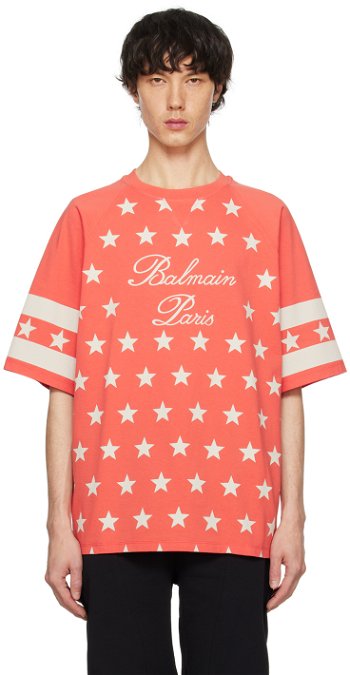 Balmain Signature Stars T-Shirt CH1EH135GD27
