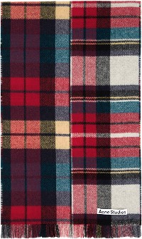 Red & Blue Mixed Check Scarf