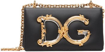 Dolce & Gabbana Black DG Girls Phone Bag BI1416 AQ507