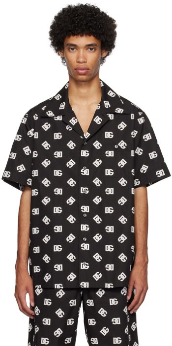 Dolce & Gabbana Black Monogram Shirt G5JH9THS5OO