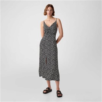 GAP Dresses Strappy Back Maxi Slip Dress Black Ditsy Floral 880265-00
