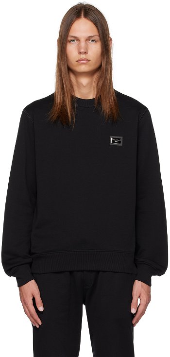 Dolce & Gabbana Black Plaque Sweatshirt G9ABJTG7F2G