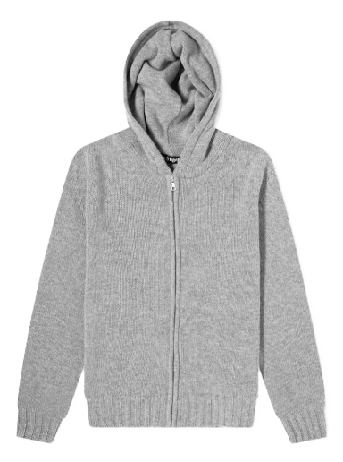 Curved Logo Zip Hooded Knit