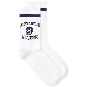 Alexander McQueen Varsity Skull Logo Socks 7582954102Q-9038