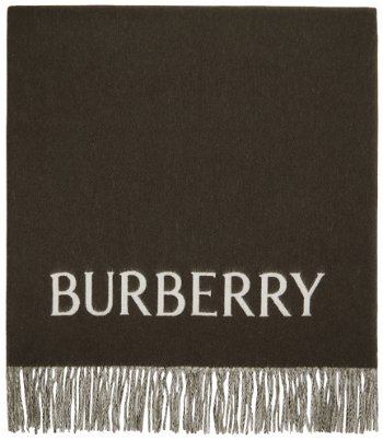 Burberry Cashmere Scarf Gray / Off-White Rose 8079622