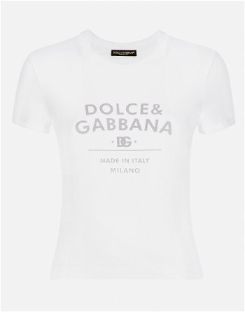 Dolce & Gabbana Jersey T-shirt With Lettering F8U48TGDB6WW0800