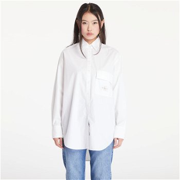 CALVIN KLEIN Long Cotton Utility T-Shirt Bright White J20J223867 YAF