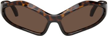 Balenciaga Brown Fennec Oval Sunglasses BB0314S-002