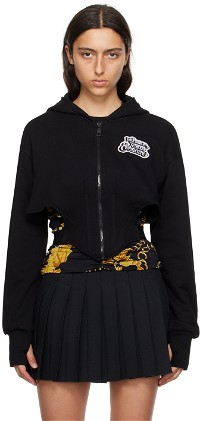 Jeans Couture Embroidered Logo Hoodie