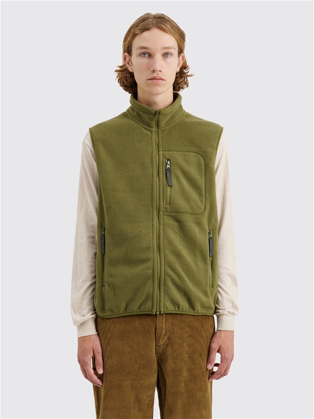 Basic Fleece Vest Army Green